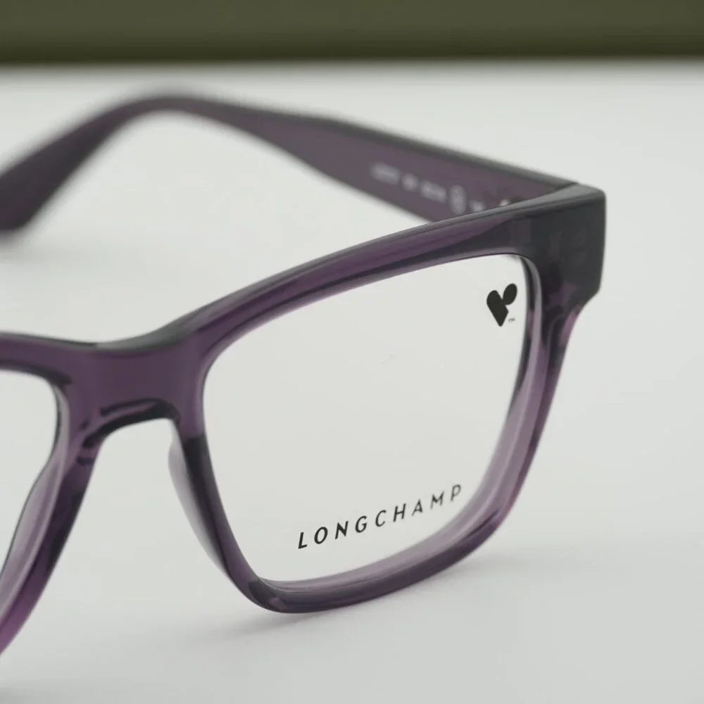Longchamp LO2737 501 Rectangle Eyeglasses 52mm - Transparent Plum